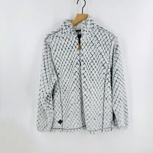 Simply Southern Textured Sherpa Pullover Gray Quarter Zip Long Sleeve Size S